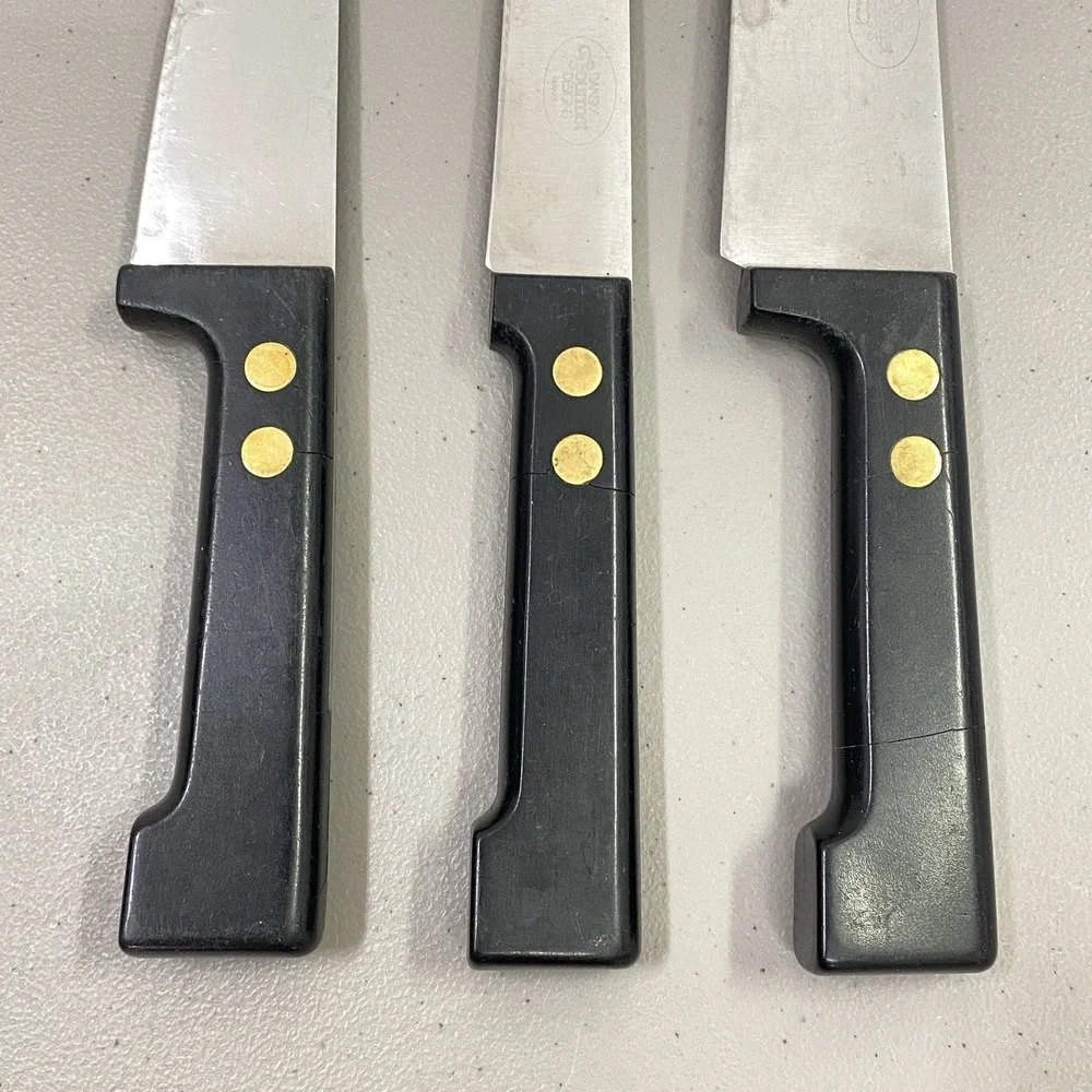 As Is Vintage Lot of 3 Dansk Gourmet Designs France Kitchen Chef Knives Damaged